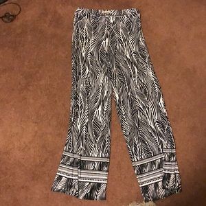 Cato Fashion Black White Flow Pants